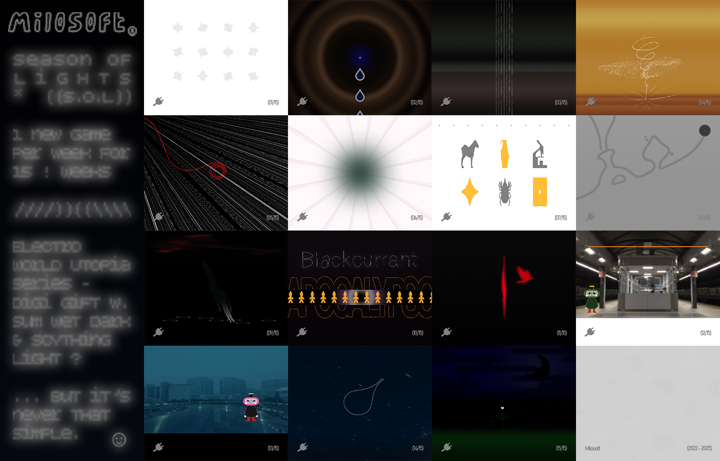 Series of gift boxes, each linked to one of 15 games, releasing one per week for 15 weeks